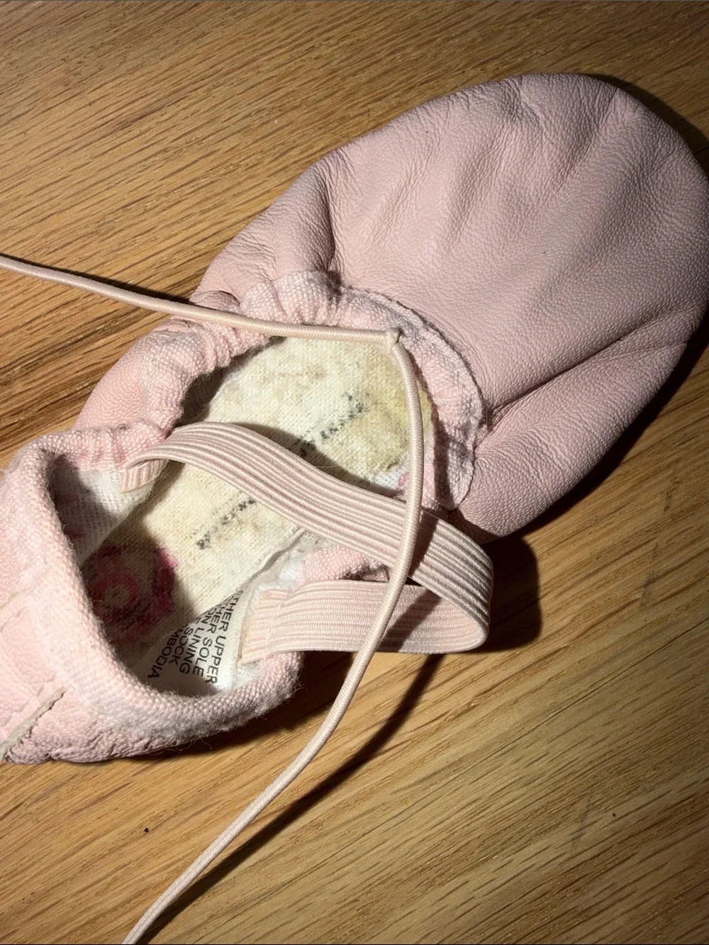 Classic Pink Kids Ballet Slippers with Elastic Strap child size 8